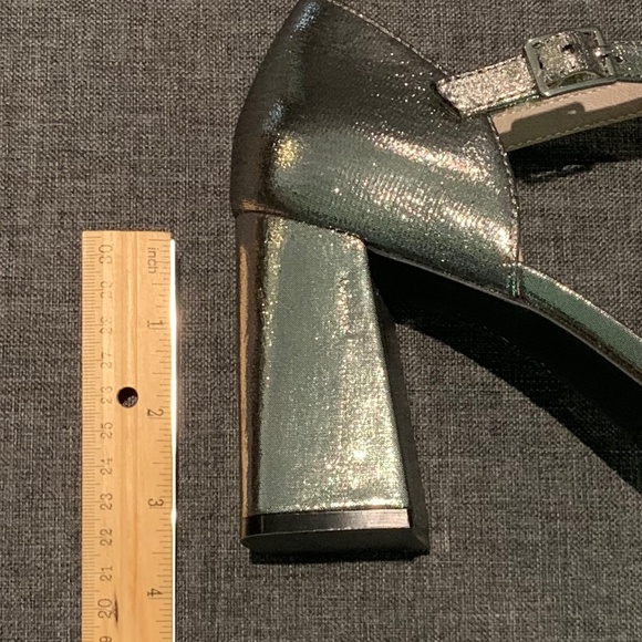 Silver Block Heel Sandal (NWOT) - Picture 13 of 13